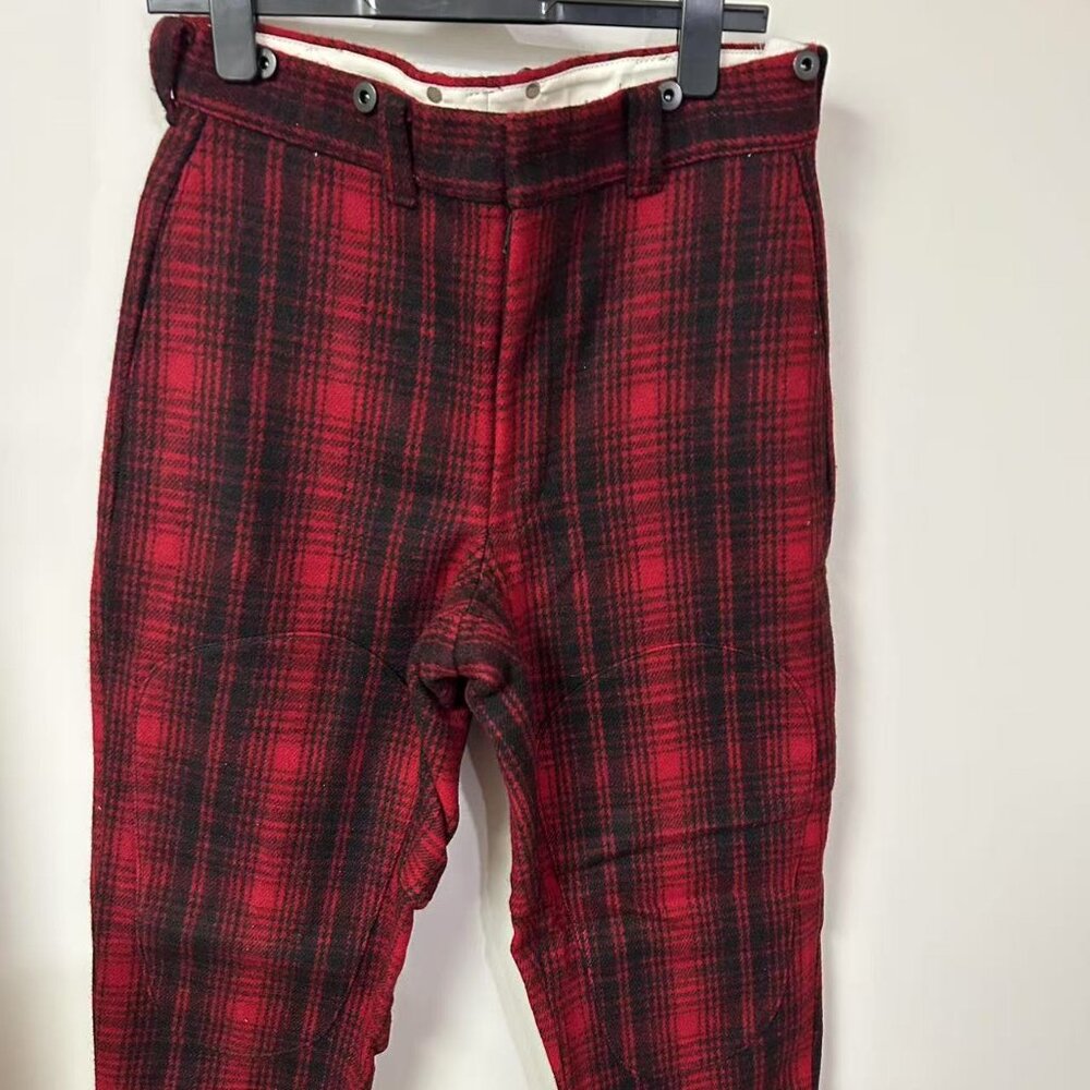 *RARE* Woolrich Vintage Wool Hunting Pants – Red & Black Buffalo Plaid Size 32